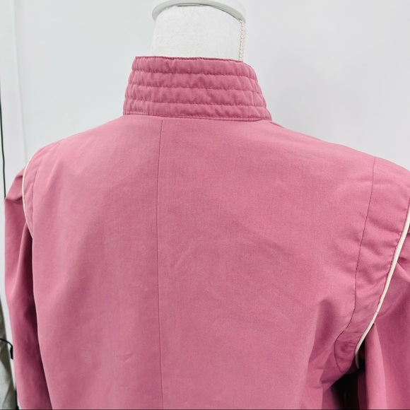 Vintage 80s Womens Bomber Jacket Coat Pink Windbreaker Size L - Picture 10 of 10